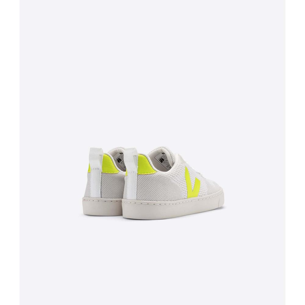 Veja V-10 MALHA BRANCO ALUMINIO Schoenen Kinderen White/Green | BE 794NWY